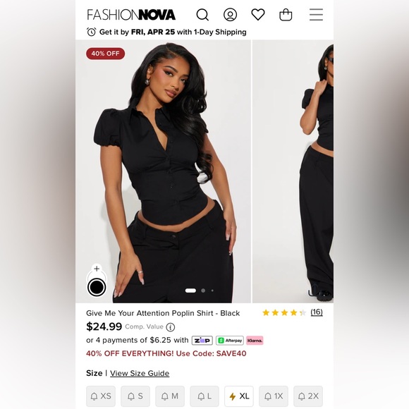 Fashion Nova Black Women's Top - Only Small Left✨ - Picture 12 of 12